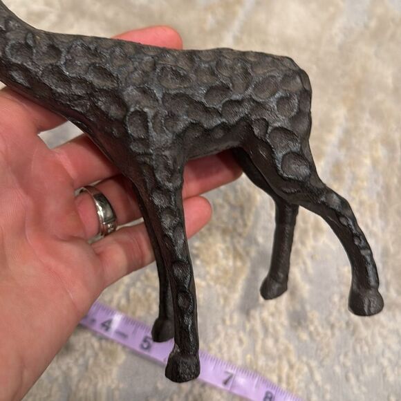Bronze Tone Metal Giraffe Figural Sculpture EUC cast iron heavy - Picture 3 of 8